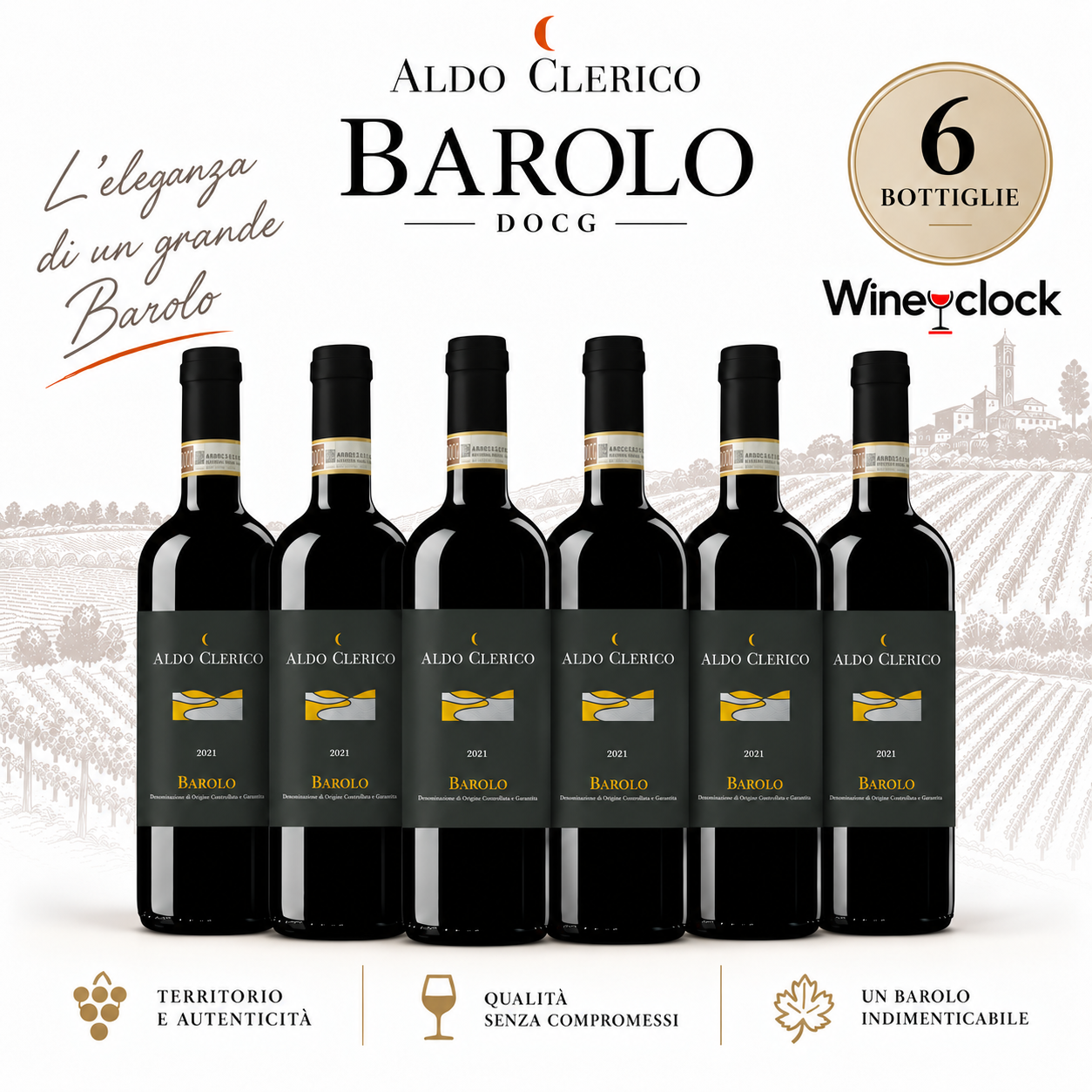 Aldo Clerico Barolo DOCG 2021 – Confezione da 6 Bottiglie